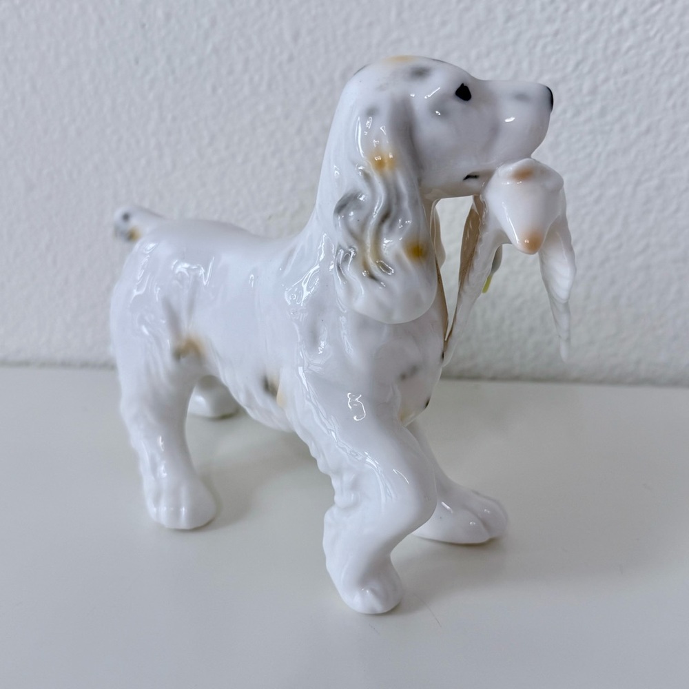 Vintage 1950’s Arnart Creations Japan English Setter Hunting Dog W/Duck Figurine - Picture 3 of 13